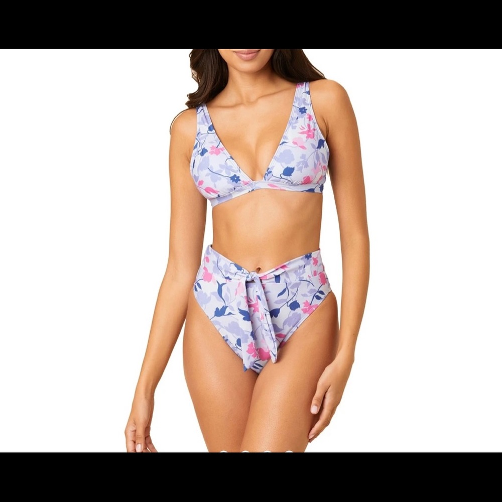 Splendid Floral Flurry Tie front bikini Set New